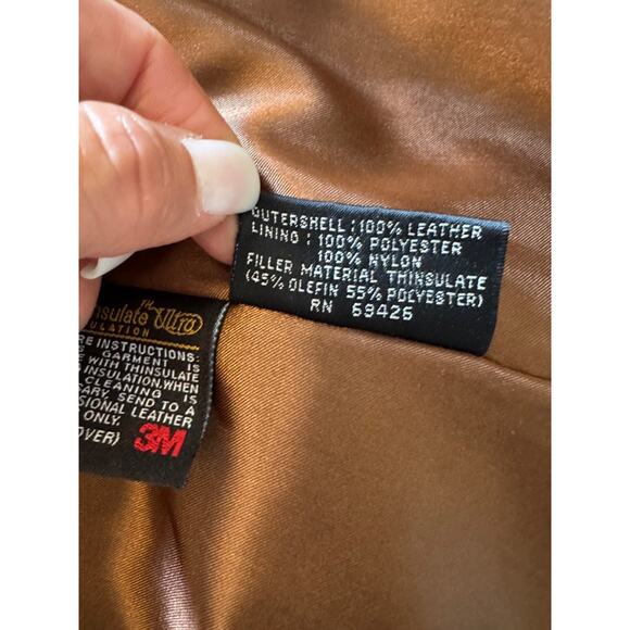 Wilsons Leather Womens 3 X Caramel Brown Coat THINSULATE Removable Lining WARM - Picture 10 of 14